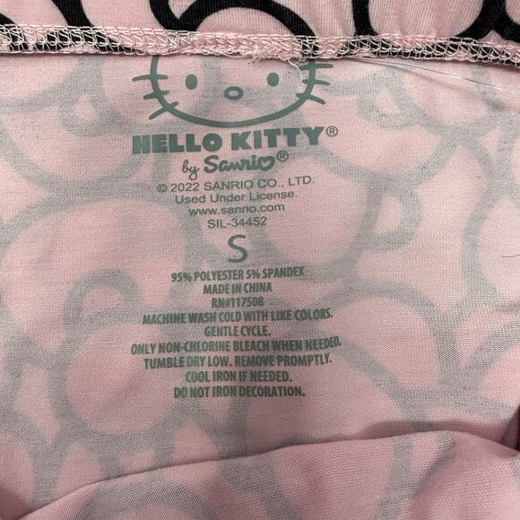 Hello Kitty By Sanrio Pink Black Bow Print Mini Skirt Size Small Kawaii Kpop - Picture 3 of 5